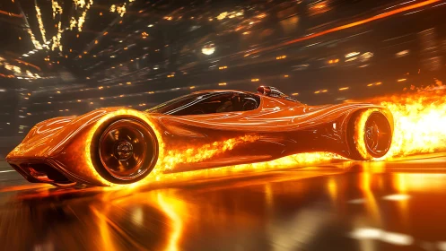 Hypervelocity inferno concept car with continuous flame trails