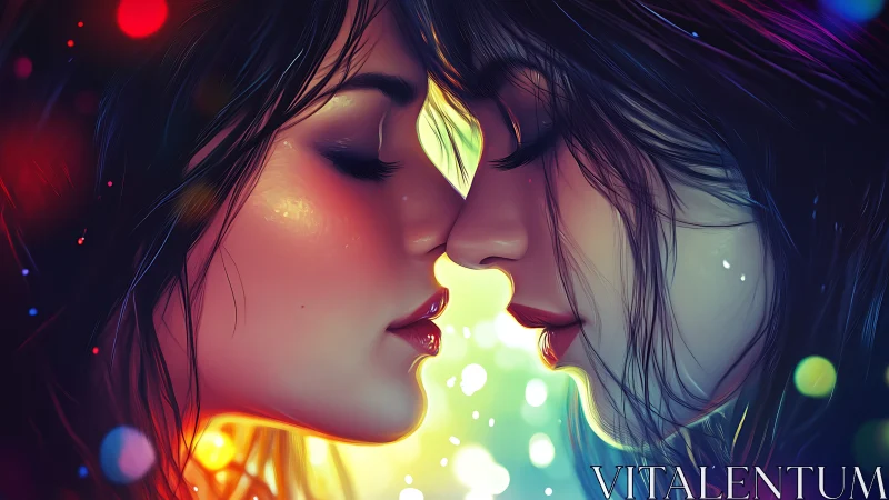 Luminescent Profile: Neon-Infused Ethereal Portrait Study.