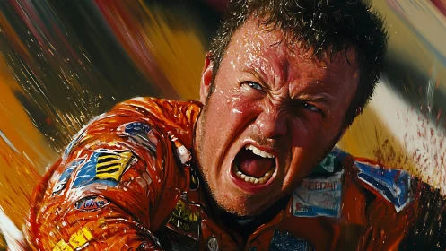 Racing driver portrait captures high-intensity motion and raw emotion