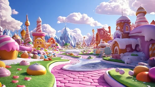 Procedurally Generated Fantasy Candy Kingdom with Volumetric Cloud Rendering