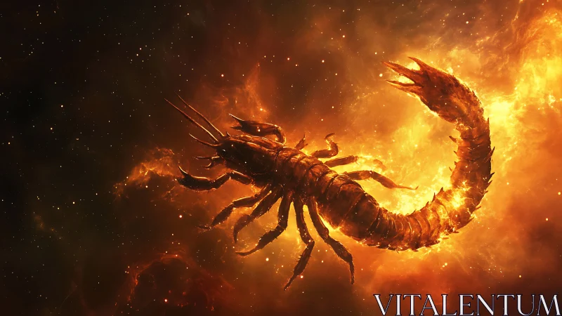 Scorpion-shaped nebula structure forms in dense orange gas