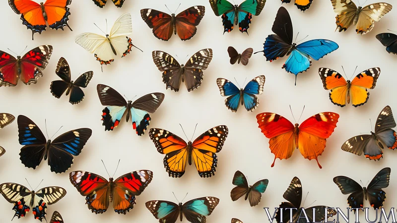 Systematic lepidoptera layout with diverse wing morphologies observed