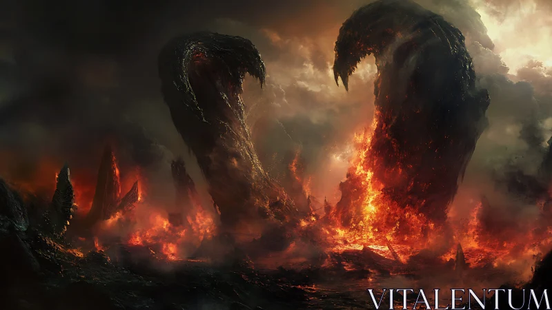 Molten leviathans rise from a blazing volcanic underworld