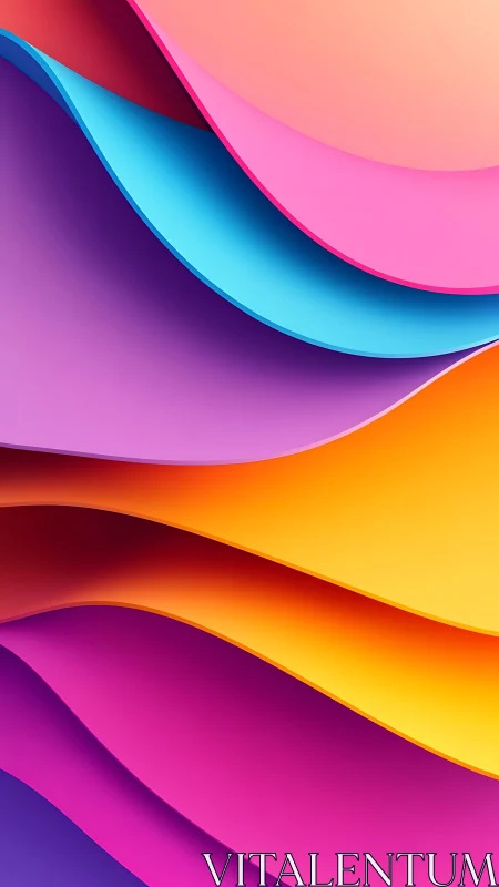 Silken waves of neon color curling through abstract dusk.