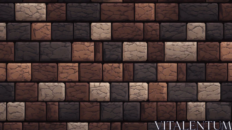 Textured stone brick wall pattern in muted earth tones.