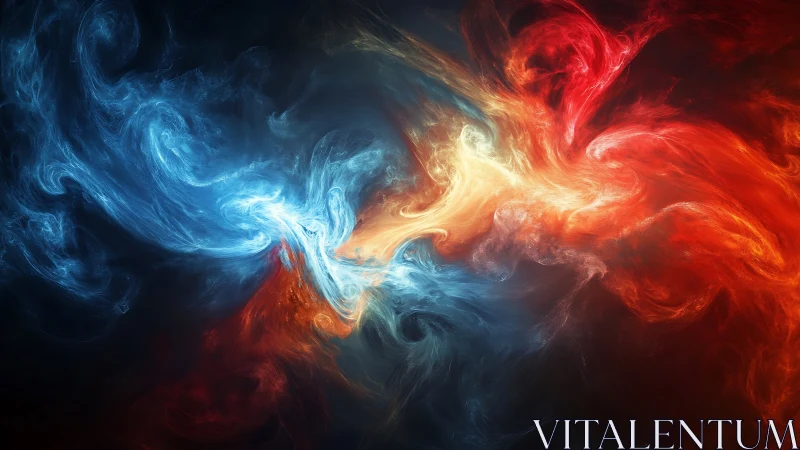 Turbulent chromatic vortex of colliding thermal plasma fields.