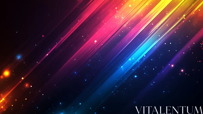 Diagonal spectral light trails form a high-energy neon gradient field