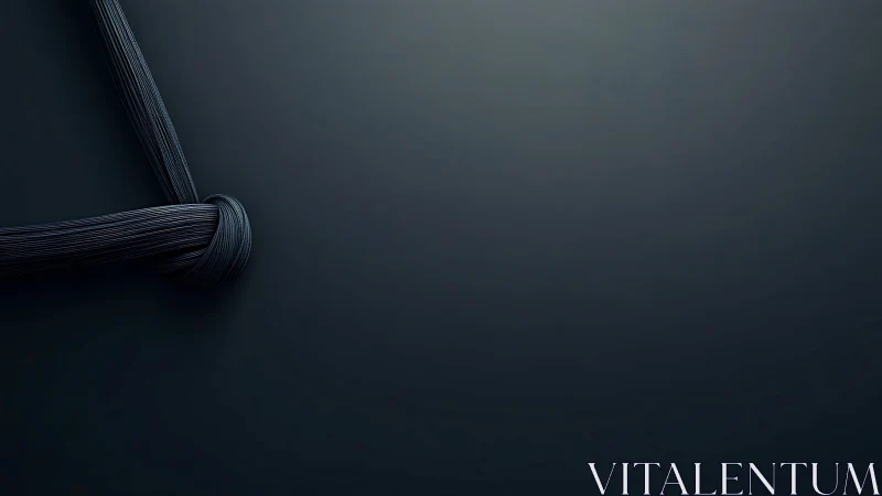 Dark braided cable knot sits on matte gradient background