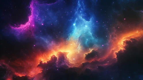 Multispectral nebular turbulence with luminous plasma gradients.