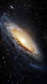 Spiraling galaxy glows softly and welcomes quiet stargazing