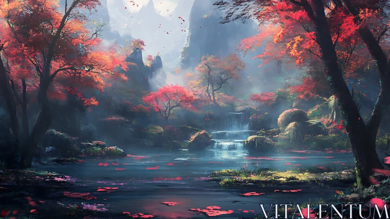 Crimson Forest Valley: Where Autumn Dreams Come to Life.