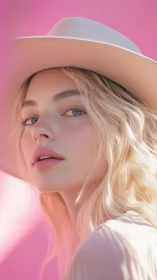 Soft pink portrait celebrates quiet confidence and gentle glow