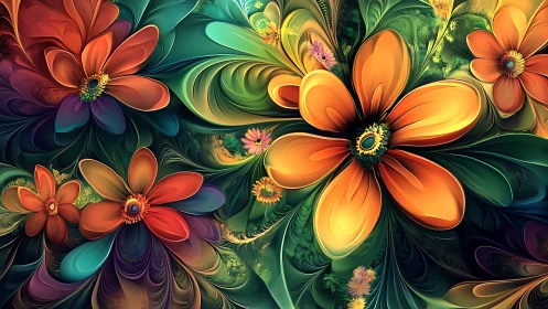 Fractal bloom carnival swirling through lush dream petals.