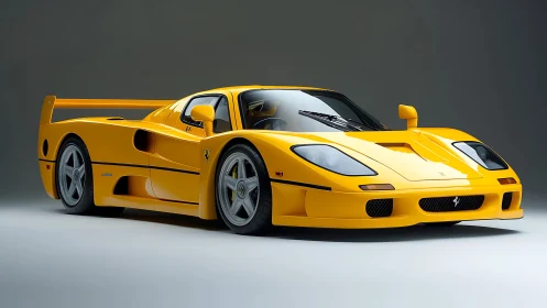 Sunburst supercar idol poised in studio silence.