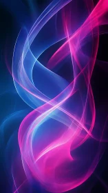 Neon magenta and cyan light trails on deep gradient field.