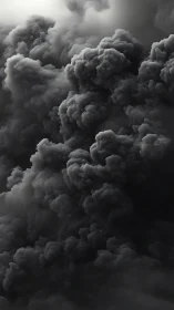 Dense storm clouds swirl in dramatic monochrome depth.