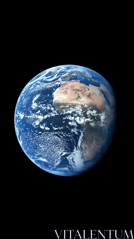Earth viewed from space with Africa and Atlantic in focus