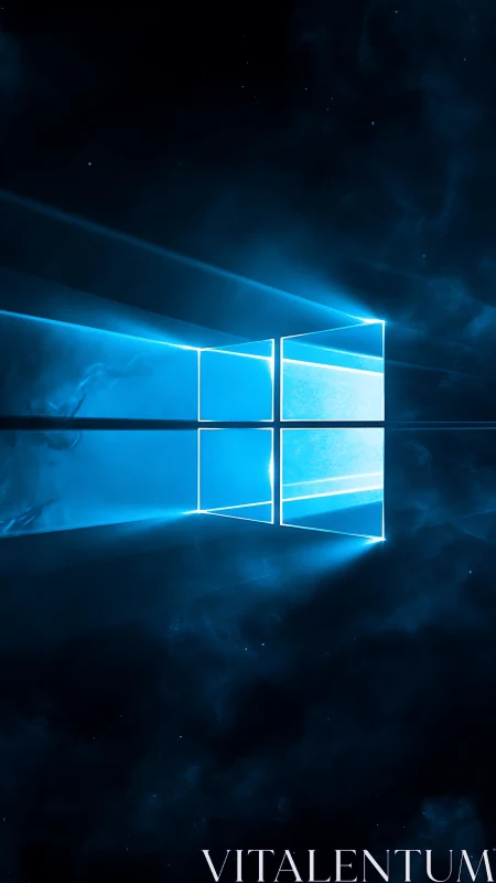 Rectangular light window shape emits beams into dark space