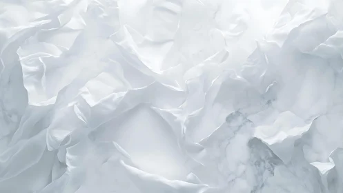 Abstract White Fabric Folds in Soft Minimalist Style.