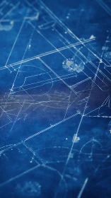 Digital Network Architecture Blueprint Visualization