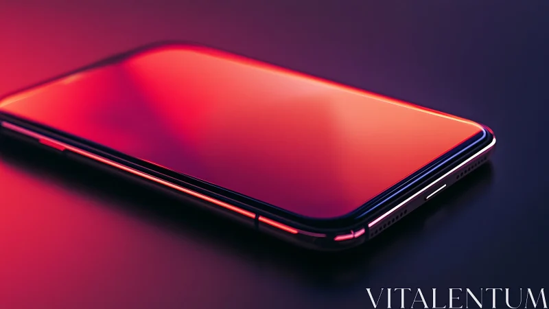 Premium Smartphone Rendered in Neon Pink and Deep Navy Gradient Environment.