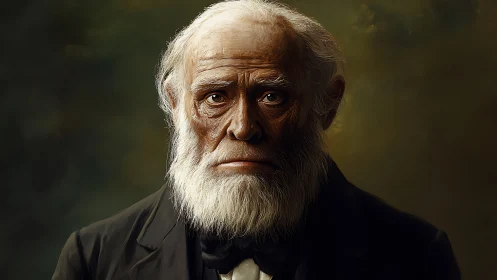 Stoic elderly gentleman in dramatic chiaroscuro portrait.