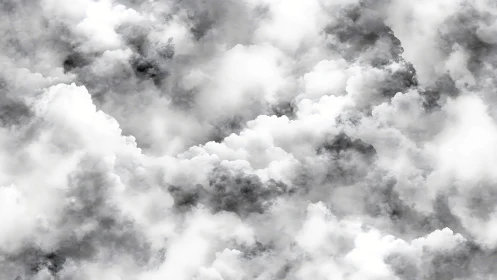 Dense grayscale cloud texture with layered billowing forms.