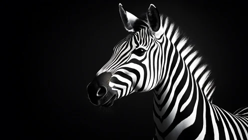 Monochrome muse zebra crowned in studio spotlight silence.