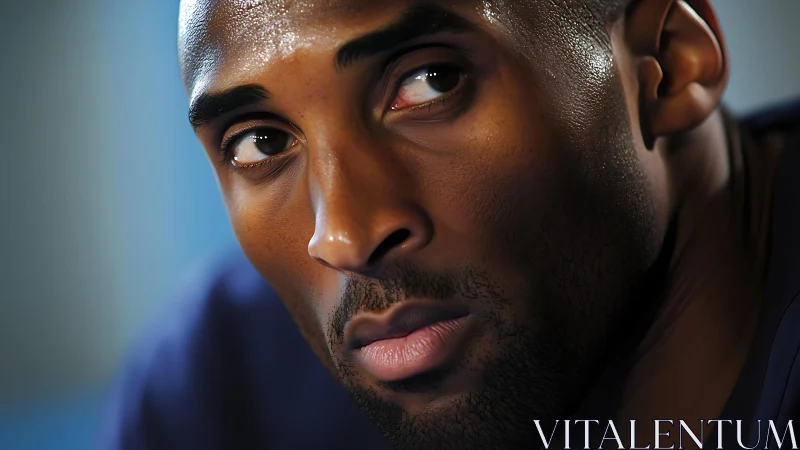 Steely gaze in close-up portrait carved from shadowed light.