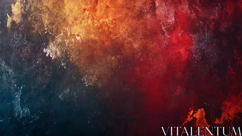 Molten dusk gradient over textured abstract canvas wall.