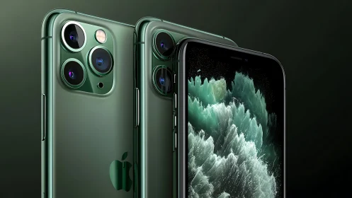 iPhone 11 Pro Max and iPhone 11 Pro in Midnight Green