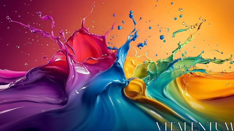 Dynamic multi-color liquid collision renders fluid energy