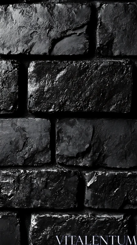 Midnight brickwork gleams with inky industrial drama.