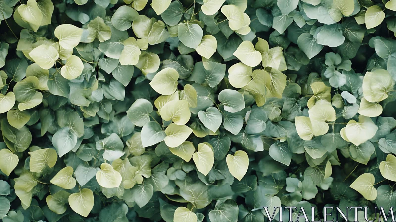 Lush heart-shaped foliage forms dense green living pattern.
