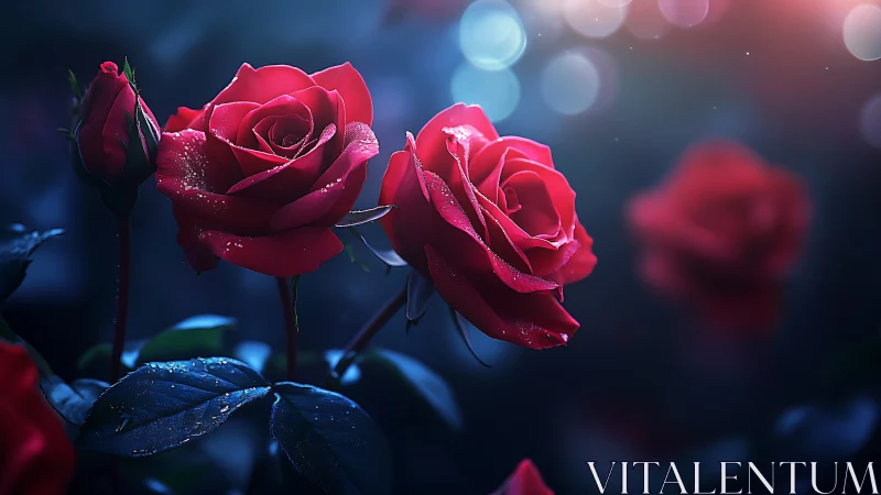 Velvet Blooms Shimmer in Twilight's Ethereal Glow