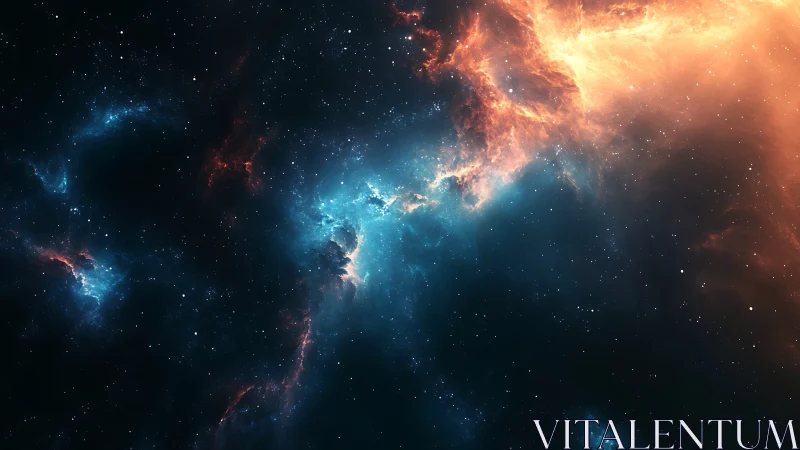 Digital nebula convergence with dual-color radiant gradients.