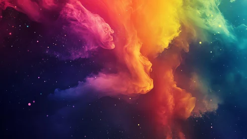 Chromatic nebula plume with high-energy spectral diffusion.