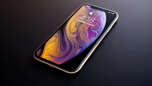 Premium Smartphone Display with Fluid Gradient Wallpaper Rendering.