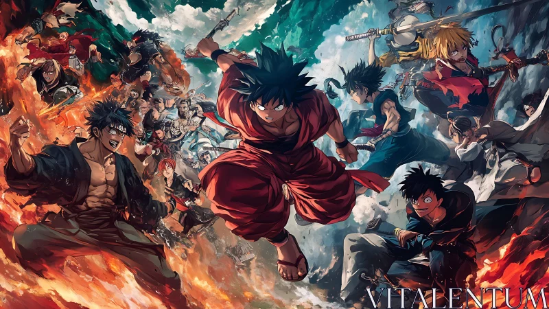 Shonen heroes collide in a blazing storm of battle fury.