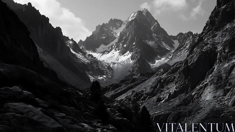 Mountain cathedral carves stark light from glacial shadow