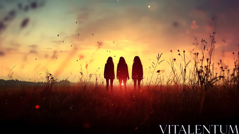 Twilight trio rooted in ember grass and wandering light.