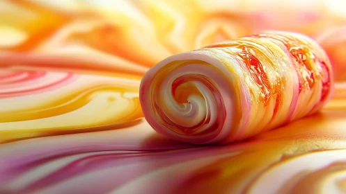 Sunny swirl of candy cream rolls across dreamy colors
