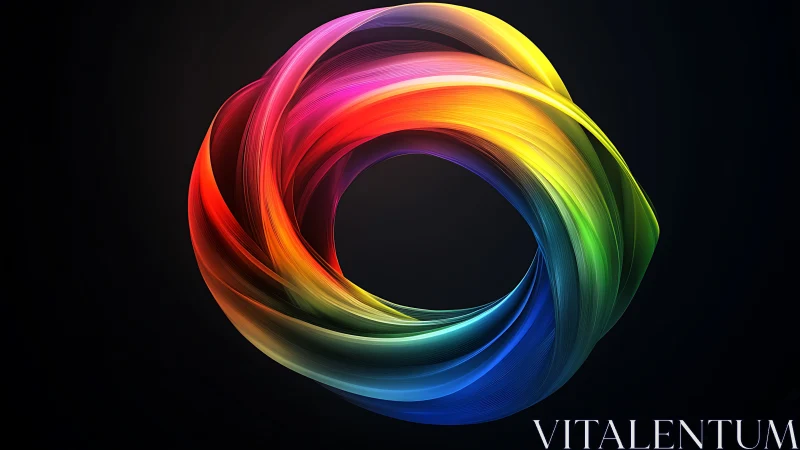 Chromatic vortex loop swirling through midnight silence.