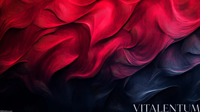 Crimson waves carve dark abyssal folds in motion.