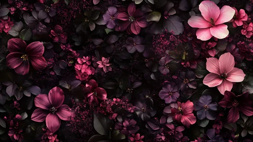 Chromatic low-key floral field with magenta spectral emphasis.