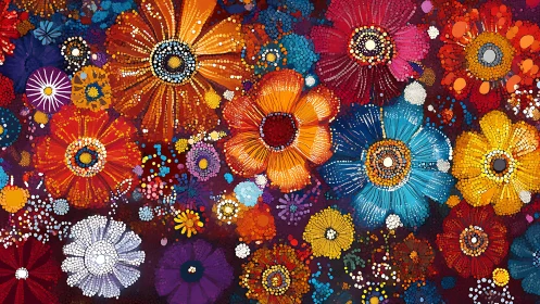 Radiant Mandala Garden Bursts in Jewel-Toned Florals.