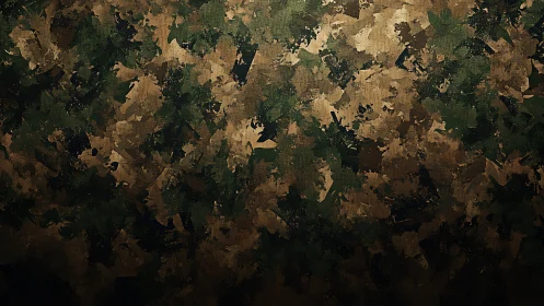 Digital Camouflage Pattern with Layered Organic Shapes