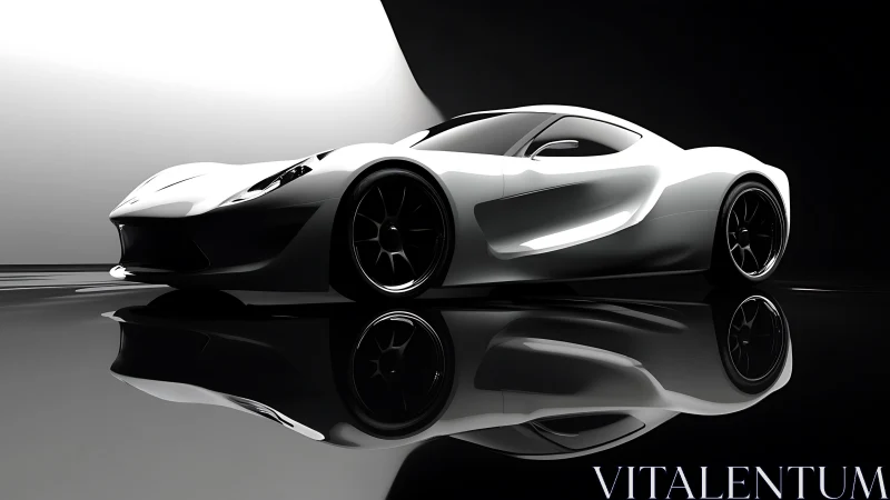 Midnight mirror racer slicing light in sculpted silence.