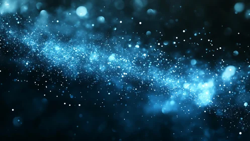 Astrophotographic blue nebula band with luminous dust field