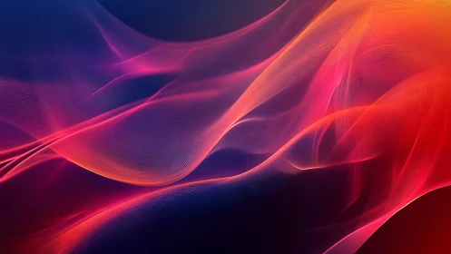 Gradient light waves form layered translucent ribbons with micro-lines